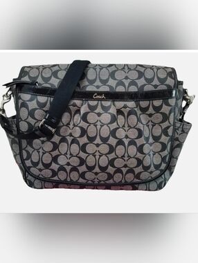 Coach Signature Coated Canvas Diaper Bag/Laptop Bag
